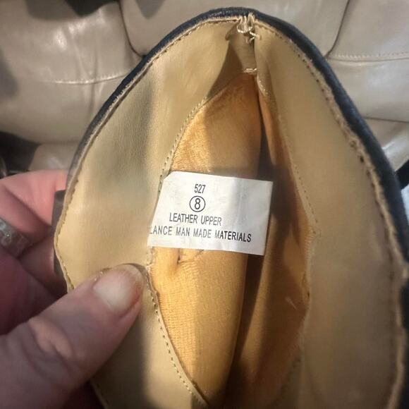 Vintage American West Black Leather Fringe Western Cowgirl Boots Size 8 - Picture 6 of 7